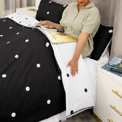 3pcs Reversible Polka Dot Duvet Cover Set – Hotel Quality, Soft & Breathable Microfiber, with Pillowcases, Button Closure, Machine Washable, Wrinkle Free & Durable