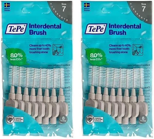 Tepe Interdental Brush, Original, Yellow, 0.7Mm/Iso 4, 8Pcs, Efficient Cleaning between Teeth, Plaque Remover and Dental Flosser for Small Gaps