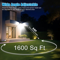 1/ 2pcs Solar Outdoor Lights, 358LED Security Lights with Remote Control, 3 Heads Motion Sensor Lights, IP65 Waterproof, 270° Wide Angle Flood Wall Lights with 3 Modes