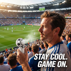 Football Shaped Handheld Mini Fan for Outdoor, 3000mAh Portable Soccer Fan Cooling Desk USB Fan, Outdoor Travel Stadium Watching Sports Game Summer Cooling Gift for Dorm Home Office