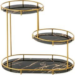 Large 3-Tier Bathroom Organizer with Metal Frame - Perfect for Cosmetics, Perfumes, Skincare & Toothbrushes - Durable Cast Iron, Washable UV Panel