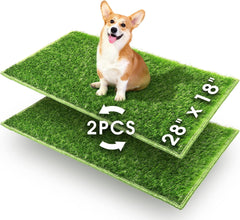 Hompet Dog Toilet Indoor Puppy Training Pad, Dog Potty Pet Training Grass Mat, Removable Waste Tray for Easier Clean Up, Non-Toxic Artificial Turf, (76×51 Cm)