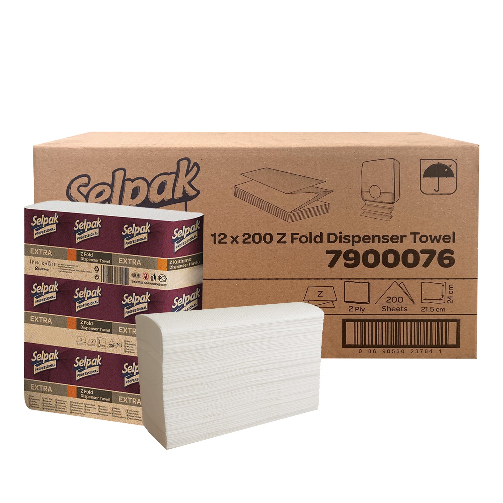 Selpak Professional Z Fold Paper Towels, 2ply Paper Hand Towels Disposable 16x200, (Total 3200 sheets), Absorbent White Paper Towel Ideal for Individuals/Businesses, Paper Hand Towels for Dispenser