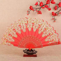 Retro Lace Pattern Hand Fan Portable Folding Fan European Style Decorative Fan for Wedding And Events