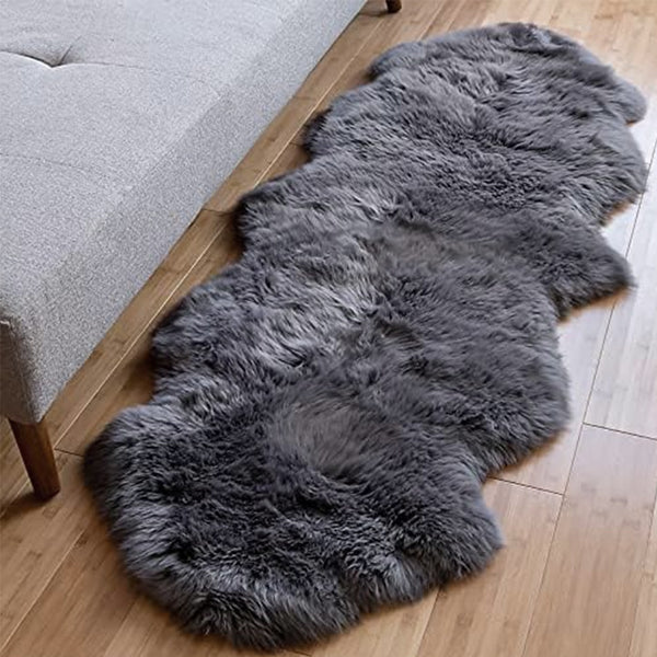 Soft Faux Australian Wool Decorative Pad (60x180cm) – Multifunctional Soft Plush Sofa Cushion, Bay Window Mat & Irregular Rug for Warm Indoor Spaces