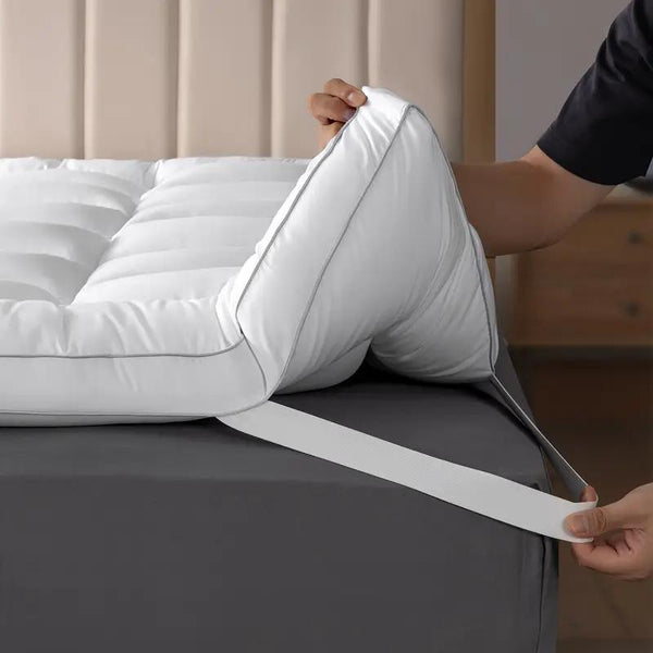 1pc Extra Thick Mattress Topper, Overfilled with 10cm Microfiber Filling with Deep Pocket, Plush Soft Pillow Top Mattress Topper Anti-Shift & Even Weight Distribution Single/Double/King/Super King
