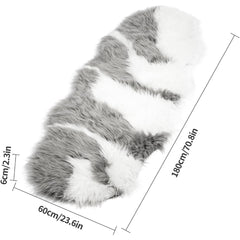 Fluffy Faux Sheepskin Rug 60 x 180 cm, Soft Shaggy Runner Rug for Bedroom and Living Room, Washable Non Slip Faux Fur Carpet