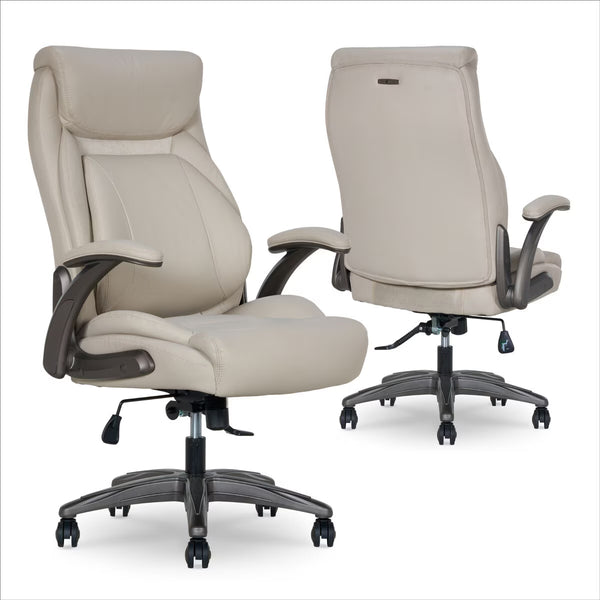 La-Z-Boy Air Lumbar Manager'S Office Chair with Flip up Arms, Beige