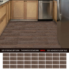 36pcs Self Adhesive Vinyl Flooring, 15X30cm Wood & & Stone Grain Effect Peel and Stick Floor Tiles, Waterproof Flooring Stickers for Home Office Bedroom Kitchen Living Room