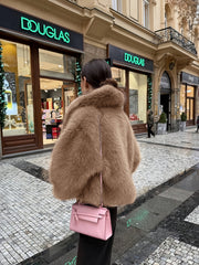 Faux Winter Warm Fashion Plush Top Short Coat for Women