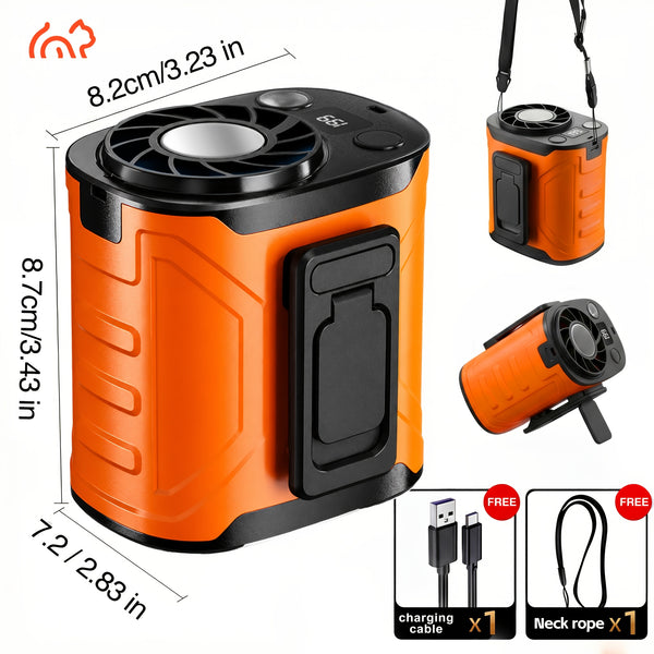 Rechargeable Waist Fan, 5-In-1 Portable Clamp Fan, 199 Speed Settings, with LED Digital Display, Night Light, 5 Blades, Lightweight And Quiet Personal Fan, Father'S Day Gift, Suitable for Office, Walking, Traveling And Outdoor Work