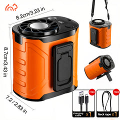 Rechargeable Waist Fan, 5-In-1 Portable Clamp Fan, 199 Speed Settings, with LED Digital Display, Night Light, 5 Blades, Lightweight And Quiet Personal Fan, Father'S Day Gift, Suitable for Office, Walking, Traveling And Outdoor Work