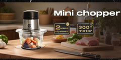 SUPERLEX Mini Chopper 300W Motor 6 Second Quick Mincing Dual Speed Control 1000ml Capacity One Touch Chop