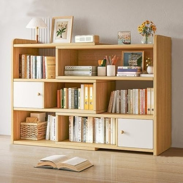 Expandable Desktop Bookcase, Freestanding Multi-layer Bookshelves, Adjustable Width Bookshelf Book Shelf Storage Unit, Multifunctional Storage Rack Book Shelf for Home Office Storage Organization