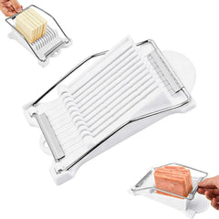 Upgrade Hand Luncheon Meat Slicer, Manual Egg Cutter, Multi-Purpose Kitchen Tool for, Cheese Bananas, Avocados, Vegetables Dishwasher Safe, Rust-Resistant (yellow, 10-Wire)