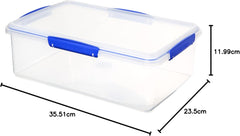 Sistema KLIP IT Food Storage Container | 7 L | Stackable & Airtight Fridge/Freezer Food Box with Lid | Bpa-Free Plastic | Blue Clips | 1 Count