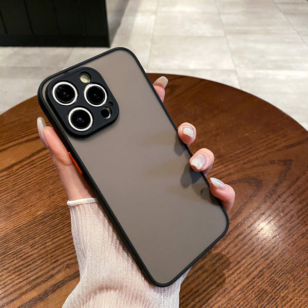 Phone Case - High-Quality Minimalist Frosted Black Phone Cover - Resists Fingerprints, Offers Lens Protection, Features Accurate Cutouts, Provides Full Coverage & Scratch Resistance