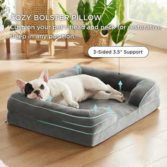Orthopedic Extra for Large Dog Bed (XXL) - Thick Cushioned Dog Sofa Bed with Non-Slip Base, Heavy-Duty Pet Mattress for Large Dogs, Easy Assembly, Ideal for Indoor/Outdoor Use - Compatible with Small, Medium, And for Large Breeds