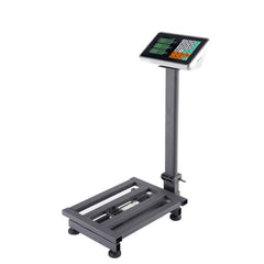 100kg deep gray high-precision electronic platform scale, iron material platform scale, 30 * 40cm tabletop, 50g division value, storage of 5 unit prices and 99 accumulations, supermarket and vegetable market logistics weighing, commercial scale.