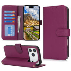 Phone Case: Magnetic Closure Genuine Leather Wallet Case for iPhone 17 Series RFID Blocking 4 Card Slots Premium Protection for 17 Pro Max 17 Air 17 Pro