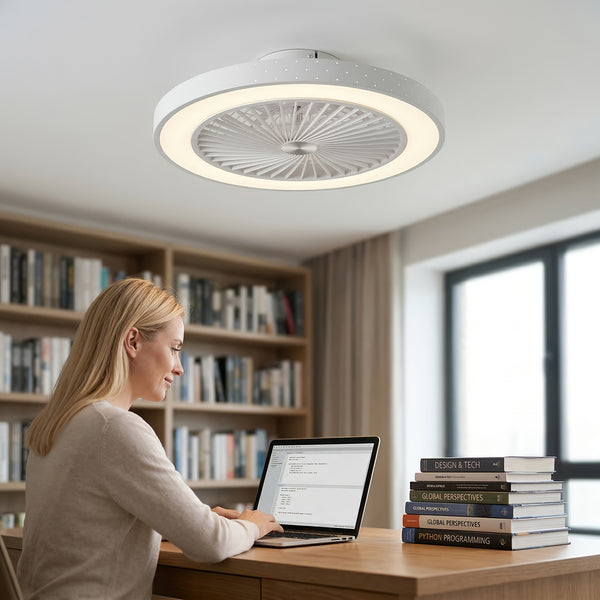 Ceiling Fan with Light And Remote, 6 Speeds, 3 Colors, Modern LED Ceiling Light with Fan, Low Profile, Ceiling Lamp with Fan, Fan Lamp, for Living Room, Bedroom, Dinning Room, Kitchen, Office