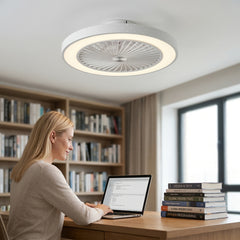 Ceiling Fan with Light And Remote, 6 Speeds, 3 Colors, Modern LED Ceiling Light with Fan, Low Profile, Ceiling Lamp with Fan, Fan Lamp, for Living Room, Bedroom, Dinning Room, Kitchen, Office