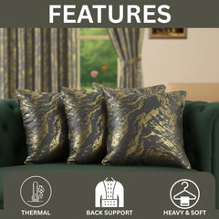 Set of 4 Marble Style Cushions Filled, Soft Decorative Pillows for Sofa, Couch, Bed & Living Room, Modern Gold Marble Pattern Accent for Home Décor