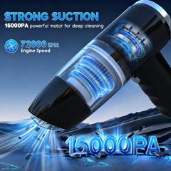 [Car Wireless Vacuum Cleaner] 15000Pa Large Suction Power Handheld And Portable, Long Battery Life Fast Charging with Flat Suction Head, Powerful Vacuuming, Hair Removal, Pet Hair, Nook And Cranny Cleaning, Dust And Hair In The , And Suck It Up