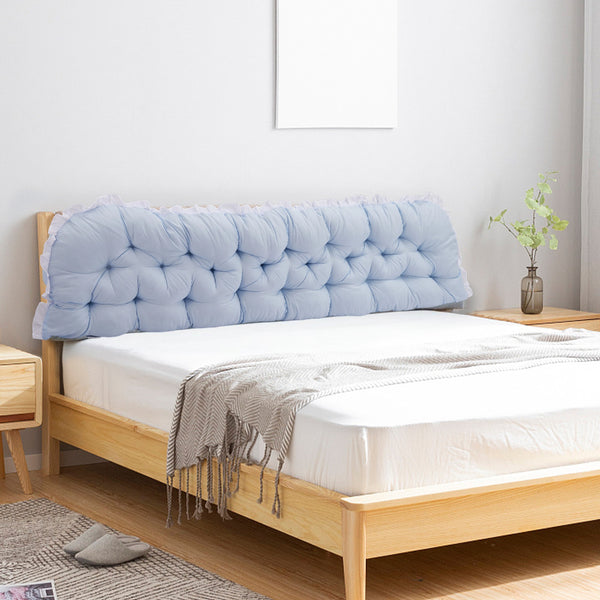 1pc Princess Style Large Ultra-Soft Comfortable Headboard Pillow Wedge Bed Rest Reading Pillow with Fixing Ties, Ruffled Edges Positioning Support Pillow with Removable Cover, Backrest Cushion for Bed Couch Sofa Living Room Bedroom Home Room Decor, Ideal