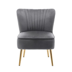 Seelinger Velvet Accent Chair with Gold Chrome Legs