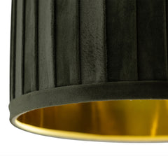 Aura - Satin Brass Table Lamp with Black Pleated Velvet Shade