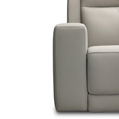 Simon Li Wren Light Grey Leather Power Reclining Armchair with Power Headrest