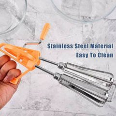 Manual Egg Whisk - Rotating Mixer for Cooking