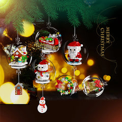 Christmas Pendant Ball Building Blocks Mini Bricks Bell Snowman Santa Claus Christmas Tree Decorations for Home Christmas Gifts