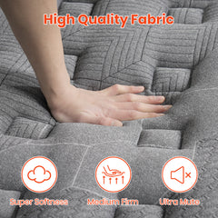 Good Nite Single Mattress 10 Inch Individually Pocket Sprung Comfort Medium Firm Mattress with Soft Fabric and Breathable Foam Grey Hybrid 90x190x25cm