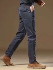Men's Bedford Classic Fit Stretch Khaki Dress Pants, Casual Trousers, Suitable for Business Occasions, Daily Wear, and Outings in Spring and Autumn