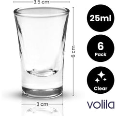 Heavy Base Shot Glasses - 25ml Shot Glasses Set for Alcohol, Vodka, Expresso, Tequila & Desserts - Durable and Reusable for Home, Bars & Party