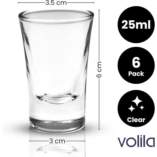 Heavy Base Shot Glasses - 25ml Shot Glasses Set for Alcohol, Vodka, Expresso, Tequila & Desserts - Durable and Reusable for Home, Bars & Party