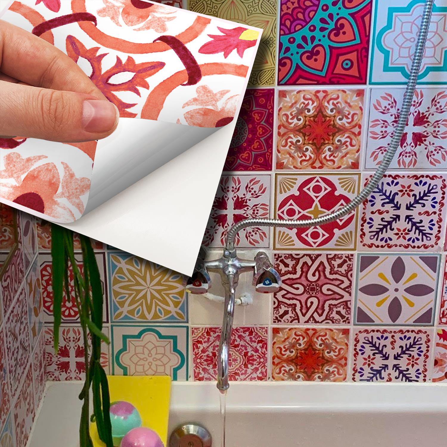 WALPLUS 72 Tile Stickers for Kitchen 15x15cm (6