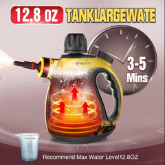 Handheld Pressurized Steam Cleaner with 11-Piece Accessory Set, Multi-Surface Steamer for Cleaning