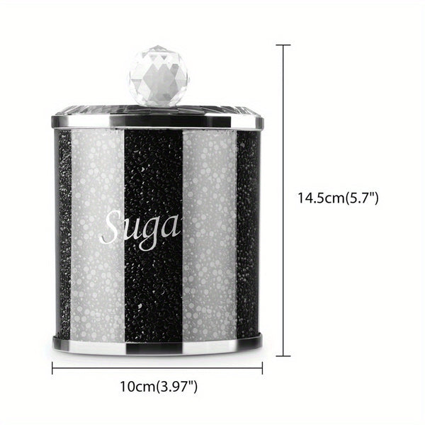 Tea Coffee Sugar Canisters Sugar Tea Coffee Sugar Jars Reusable Crystal Filled Tea Coffee Sugar Canisters with Lid for Kitchen Home Present