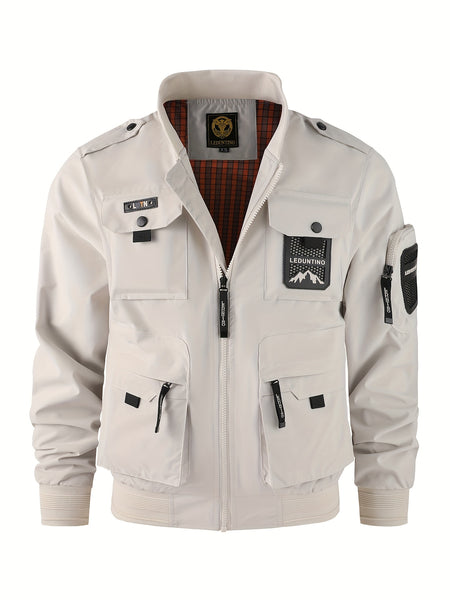 Men'S Fashion Thin Jacket Men New Spring Casual Cargo Multi-Pocket Thin Jacket Men Spring Autumn Outdoor Thin Loose Jacket for Men