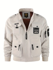 Men'S Fashion Thin Jacket Men New Spring Casual Cargo Multi-Pocket Thin Jacket Men Spring Autumn Outdoor Thin Loose Jacket for Men