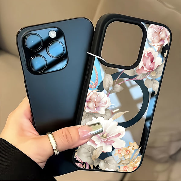 A Stunning And Vibrant Floral Design Phone Cover, for iPhone 16 Pro Max, 16 Plus, 15 Pro, 14, 13, 12, And 11, Featuring New Drop Protection And a Magnetic Closure.