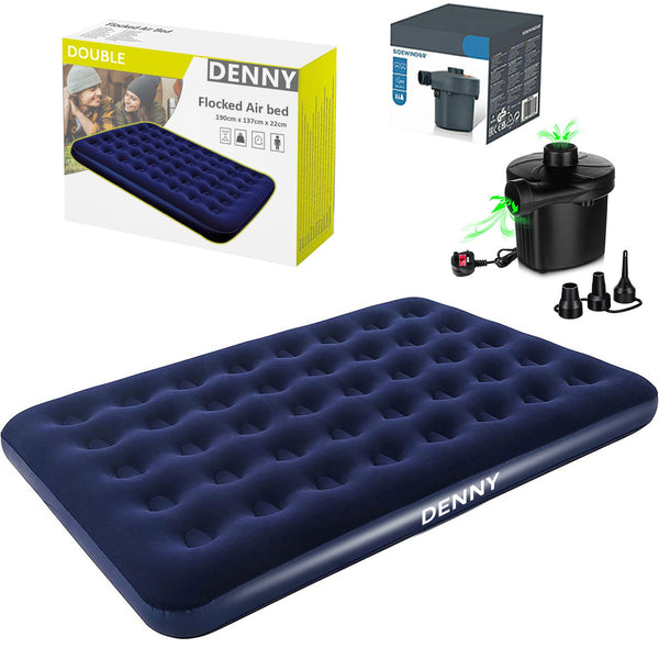 Inflateable Blow Up Airbed, Quick Inflatable Air Mattress for Adults & Kids, Waterproof Camping Mattress, Inflatable Air Bed for Indoor & Outdoor Adventures