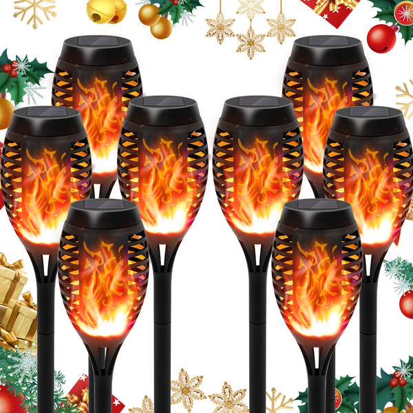 6/8/12pcs Solar Torch Lights Outdoor, Light with Vivid Dancing Flickering Flames for Landscape Garden Pathway, Auto On/Off, for Christmas Decor, Ideal for Christmas Gift