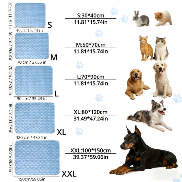 Extra-large Pet Cooling Pad - Super Soft Sweat-absorbing Surface | Instant Cooling Throughout the Day for Comfort | Keep Your Pet Cool All Summer! - Suitable for Small, Medium and Large Cats and Dogs, with 5 Sizes to Choose From