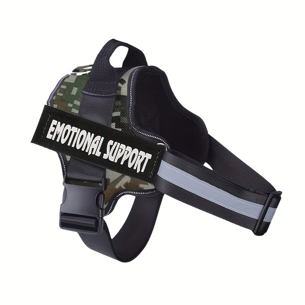 Basic Dog Harness for Emotional Support Dogs Non-Tension Reflective Adjustable Non-Choking Pet Vest Straps with Handles for Easy Walking And Training for Small Medium And Large Dogs