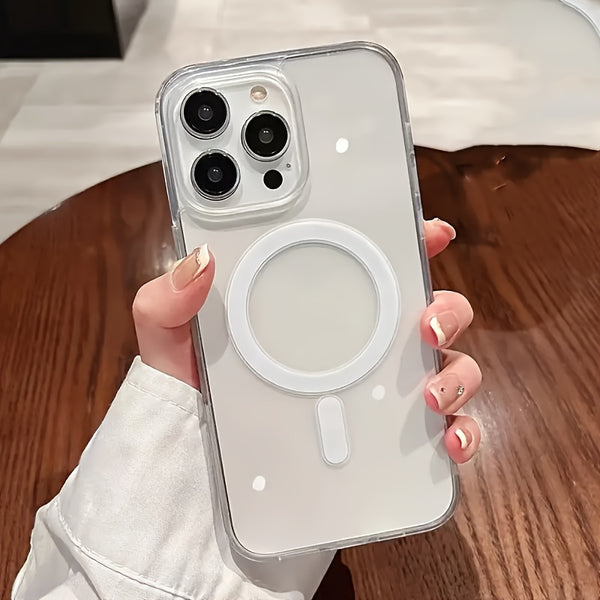 High-Definition Clear Magnetic Phone Cover Featuring a Non-Intrusive Screen Protector, Sturdy Back, And Flexible Edges. Designed to Prevent Falls, Compatible with Iphone 11 Through 17 Series, And Supports Mag-Safe!