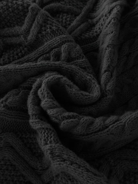 2025 Winter American Stand-Up Collar Half-Zip Knit Aran Sweater Mr. Pony Knitwear Pullover Card